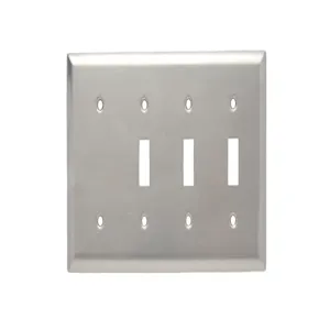 PASS AND SEYMOUR SS314 Combination Opening Wall Plate, 3 Toggle Switch And 1 Blank, 4 Gang | CH4BXJ