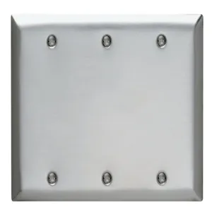 PASS AND SEYMOUR SS33 Blank Wall Plate, Box Mounted, 3 Gang, 302/304 Stainless Steel | CH4BGL