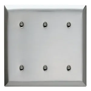 PASS AND SEYMOUR SS34 Blank Wall Plate, Strap Mounted, 3 Gang, 302/304 Stainless Steel | CH4BJH