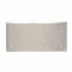 PASS AND SEYMOUR SS6023 Blank Wall Plate, Box Mounted, 8 Gang, 302/304 Stainless Steel | CH4BFF