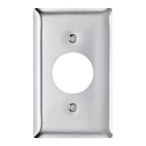 PASS AND SEYMOUR SS7 Single Receptacle Opening, 1 Gang, Stainless Steel | CH4JZG