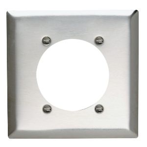 PASS AND SEYMOUR SS701 Wall Plate Receptacle Opening, 2 Gang, Stainless Steel | CH4HQX