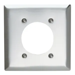 PASS AND SEYMOUR SS703 Wall Plate Receptacle Opening, 2 Gang, Stainless Steel | CH4HQU