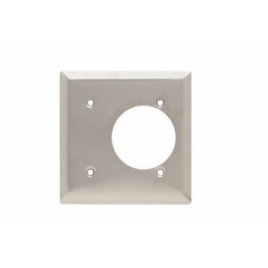PASS AND SEYMOUR SS705 Wall Plate Receptacle Opening, 2 Gang, Stainless Steel | CH4HQZ