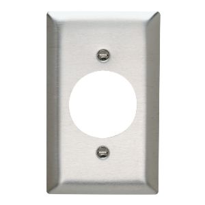 PASS AND SEYMOUR SS721 Wall Plate Receptacle Opening, 1 Gang, Stainless Steel | CH4HPW