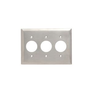 PASS AND SEYMOUR SS73 Single Receptacle Opening, 3 Gang, Stainless Steel | CH4KAJ