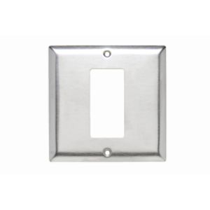 PASS AND SEYMOUR SS746 Wall Plate, 2 Gang, Stainless Steel | CH4MUB