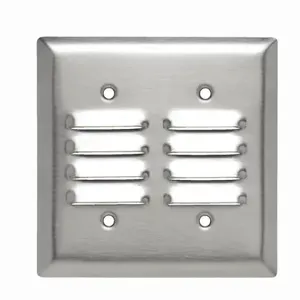 PASS AND SEYMOUR SS772 Louver Wall Plate, 2 Gang Vertical, Stainless Steel | CH4ENX