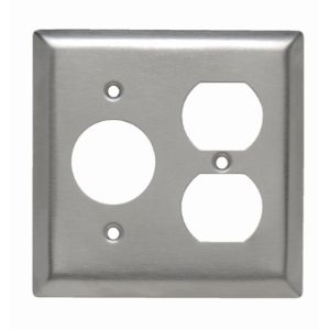 PASS AND SEYMOUR SS78 Combination Opening Wall Plate, 1 Receptacle And 1 Duplex Receptacle, 2 Gang | CH4BQT