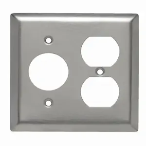 PASS AND SEYMOUR SS78 Combination Opening Wall Plate, 1 Receptacle And 1 Duplex Receptacle, 2 Gang | CH4BQT