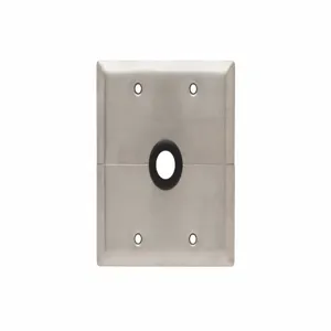 PASS AND SEYMOUR SS787 Communication Plate, 2 Gang with Center Opening, Stainless Steel | CH4CBM