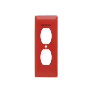 PASS AND SEYMOUR SS8-ERED Wall Plate, Emergency, One Gang Duplex Receptacle, Stainless Steel, Red | CH4CZH