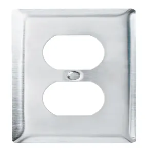 PASS AND SEYMOUR SS8 Wall Plate, Duplex Receptacle Opening, 1 Gang, 302/304 Stainless Steel | CH4CUM