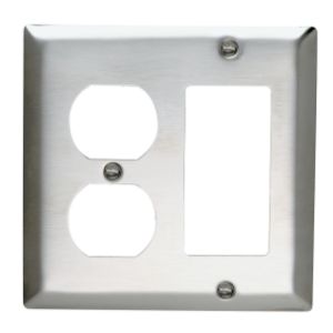 PASS AND SEYMOUR SS826 Combination Opening Wall Plate, 1 Duplex Receptacle And 1 Decorator, 2 Gang | CH4BPU