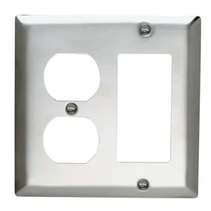 PASS AND SEYMOUR SS826 Combination Opening Wall Plate, 1 Duplex Receptacle And 1 Decorator, 2 Gang | CH4BPU