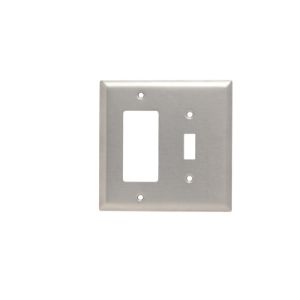 PASS AND SEYMOUR SSJ126 Combination Opening Wall Plate, 1 Toggle Switch And 1 Decorator, 2 Gang | CH4BTJ