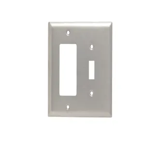 PASS AND SEYMOUR SSJ126 Combination Opening Wall Plate, 1 Toggle Switch And 1 Decorator, 2 Gang | CH4BTJ