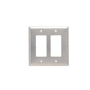 PASS AND SEYMOUR SSJ262 Decorator Opening Wall Plate, 2 Gang, Edelstahl | CH4CNP