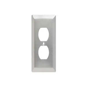 PASS AND SEYMOUR SSJ8 Wall Plate, Duplex Receptacle Opening, 1 Gang, 302/304 Stainless Steel | CH4CUN