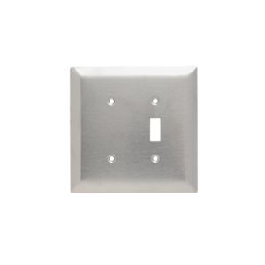 PASS AND SEYMOUR SSO114 Kombinations-Wandplatte mit Öffnung, 1 Kippschalter und 1 Blindschalter, 2-fach | CH4BRN