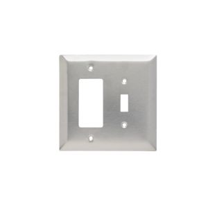 PASS AND SEYMOUR SSO126 Combination Opening Wall Plate, 1 Toggle Switch And 1 Decorator, 2 Gang | CH4BTH