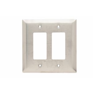 PASS AND SEYMOUR SSO262 Decorator Opening Wall Plate, 2 Gang, Edelstahl | CH4CNN