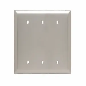 PASS AND SEYMOUR SSO33 Blank Wall Plate, Box Mounted, 3 Gang, 302/304 Stainless Steel | CH4BGM