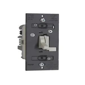 PASS AND SEYMOUR TD703-PLA Incandescent Toggle Dimmer, 120V, 700W, Light Almond | CH4MQB