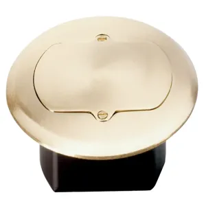 PASS AND SEYMOUR TM1542-TRFM Floor Box Cover, Tamper Resistant, Brass | CH4LHC