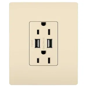 PASS AND SEYMOUR TM826USBLACC6 USB Charger Receptacle, Tamper Resistant, 15A | CH4HZB