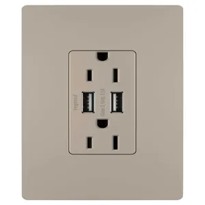 PASS AND SEYMOUR TM826USBNICC6 USB Charger Receptacle, Tamper Resistant, 15A | CH4HZA