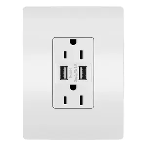 PASS AND SEYMOUR TM826USBWCC6 USB Charger Receptacle, Tamper Resistant, 15A | CH4HZD