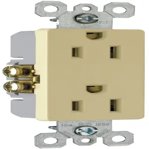 PASS AND SEYMOUR TM885-I150 Duplex Receptacle, 15A, 125V, With Pressure Plate Ivory, 150Pk | CH4MQK