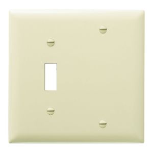 PASS AND SEYMOUR TP113-GRY Kombinations-Wandplatte mit Öffnung, 1 Kippschalter und 1 Blindschalter, 2-fach | CH4BRV