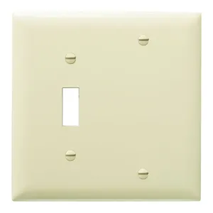 PASS AND SEYMOUR TP113-I Combination Opening Wall Plate, 1 Toggle Switch And 1 Blank, 2 Gang | CH4BRX