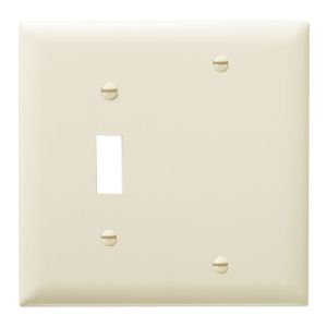 PASS AND SEYMOUR TP113-LA Kombinations-Wandplatte mit Öffnung, 1 Kippschalter und 1 Blindschalter, 2-fach | CH4BTC