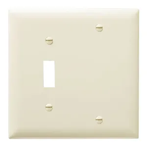 PASS AND SEYMOUR TP113-LA Combination Opening Wall Plate, 1 Toggle Switch And 1 Blank, 2 Gang | CH4BTC