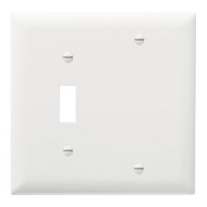 PASS AND SEYMOUR TP113-W Kombinations-Wandplatte mit Öffnung, 1 Kippschalter und 1 Blindschalter, 2-fach | CH4BTD