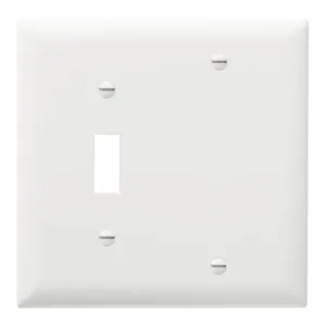 PASS AND SEYMOUR TP113-W Combination Opening Wall Plate, 1 Toggle Switch And 1 Blank, 2 Gang | CH4BTD