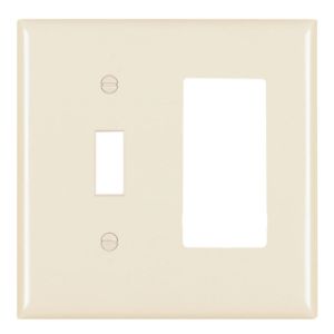 PASS AND SEYMOUR TP126-LA Kombinations-Wandplatte mit Öffnung, 1 Kippschalter und 1 Dekorator, 2-fach | CH4BTY
