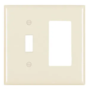 PASS AND SEYMOUR TP126-LA Combination Opening Wall Plate, 1 Toggle Switch And 1 Decorator, 2 Gang | CH4BTY