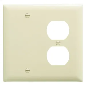 PASS AND SEYMOUR TP138 Combination Opening Wall Plate, 1 Blank And 1 Duplex Receptacle, 2 Gang | CH4BPA