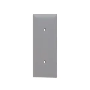 PASS AND SEYMOUR TP14-GRY Blank Wall Plate, Strap Mounted, 1 Gang, Gray | CH4BHZ