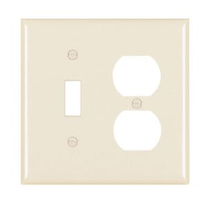 PASS AND SEYMOUR TP18-LA Kombinations-Wandplatte mit Öffnung, 1 Kippschalter und 1 Duplex-Steckdose, 2-fach | CH4BUY