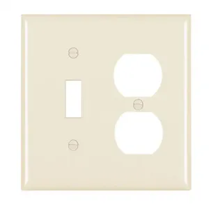 PASS AND SEYMOUR TP18-LA Combination Opening Wall Plate, 1 Toggle Switch And 1 Duplex Receptacle, 2 Gang | CH4BUY