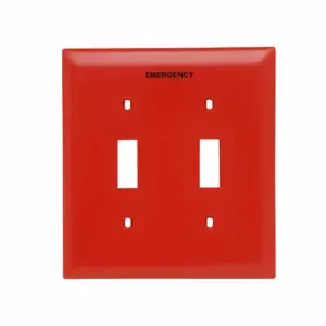 PASS AND SEYMOUR TP2-ERED Wall Plate, 2 Gang Toggle, Red | CH4GKZ