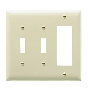 PASS AND SEYMOUR TP226 Combination Opening Wall Plate, 2 Toggle Switch And 1 Decorator, 3 Gang | CH4BWE