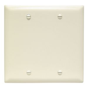 PASS AND SEYMOUR TP23-LA Blank Wall Plate, Box Mounted, 2 Gang, Light Almond | CH4BHH