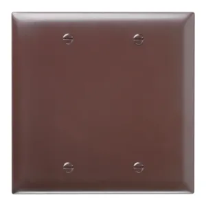 PASS AND SEYMOUR TP23 Blank Wall Plate, Box Mounted, 2 Gang, Brown | CH4BHA