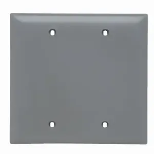 PASS AND SEYMOUR TP24-GRY Blank Wall Plate, Strap Mounted, 2 Gang, Gray | CH4BJU